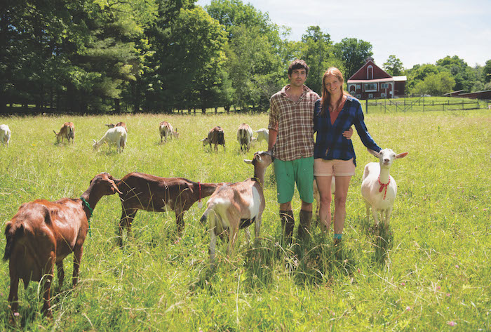 Lucas and Louisa with Goats