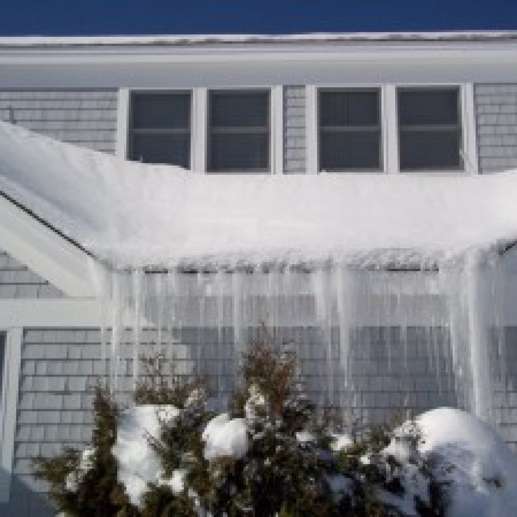 Icicles on Home Roof