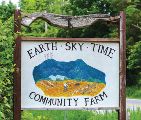 Earth Sky Time Community Farm Sign