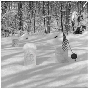 The modest graves of Edward and Elinor Janeway of South Londonderry. Ed served 10 years in the Vermont Senate and was its president from 1969–1975. PHOTO: HUBERT SCHRIEBL
