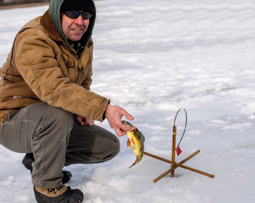 Mark Crowther often catches yellow perch for dinner.