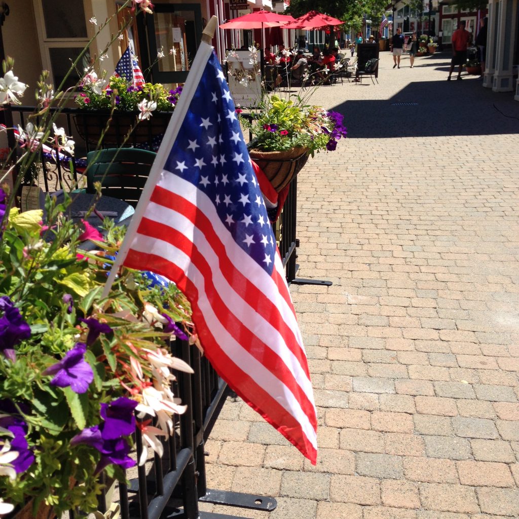 american flag at stratton resort