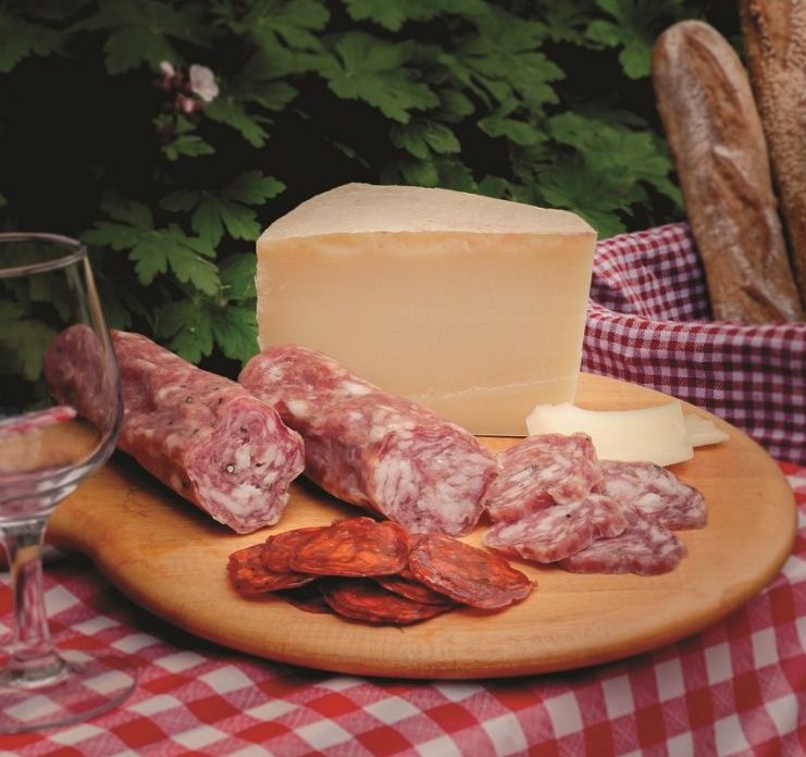 picnic with meat and cheese