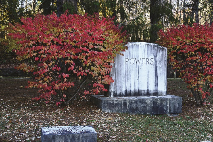 powers headstone at dellwood cemetary