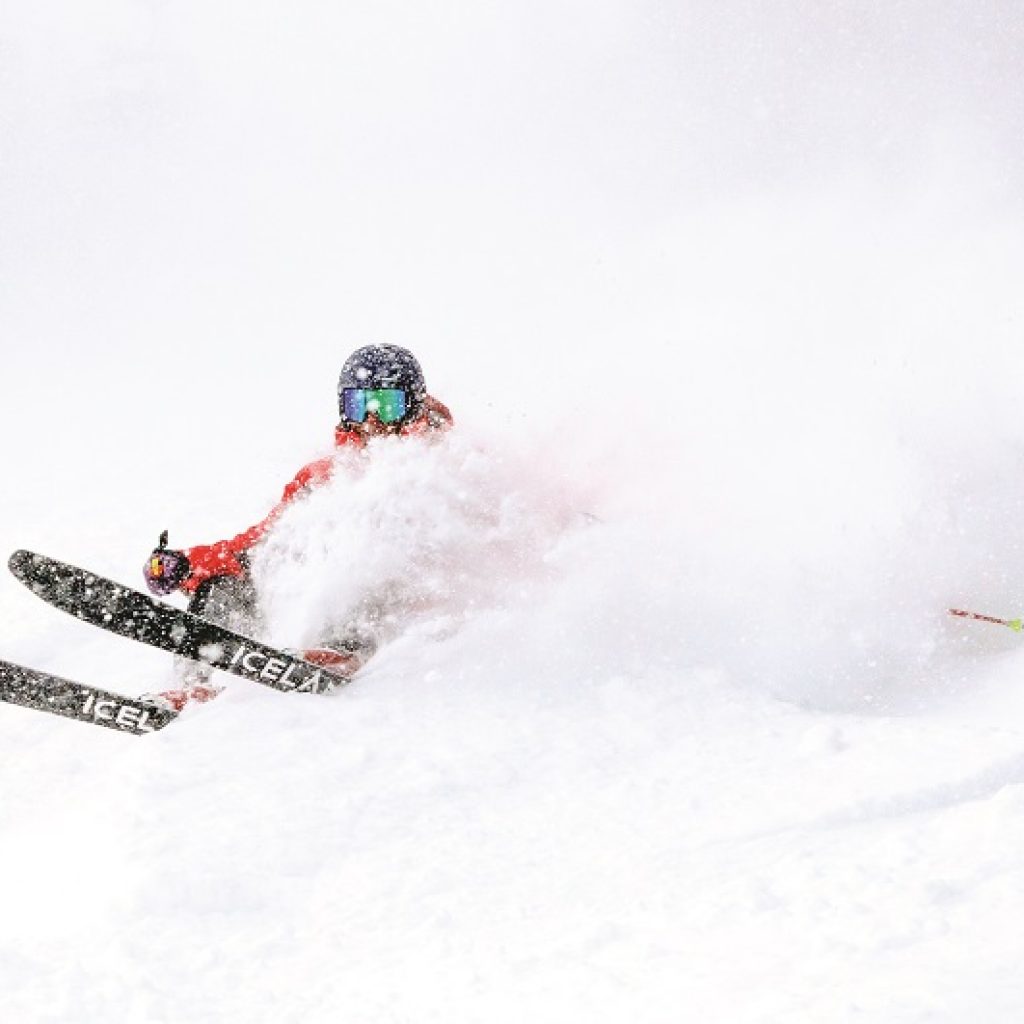 skier in powder snow