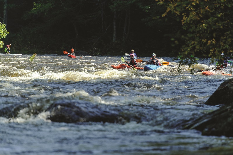 kayaking on river