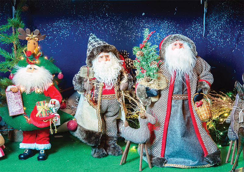 santa figurines at christmas days store