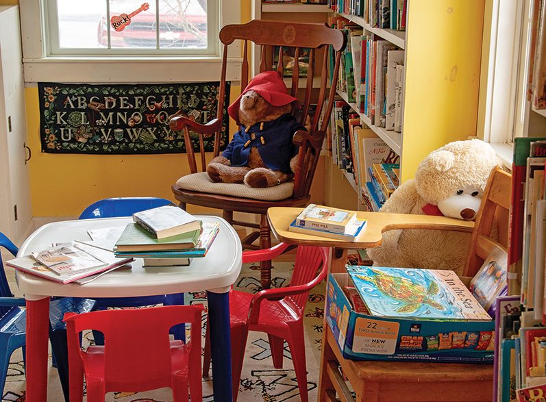 childrens reading corner at winhall memorial library