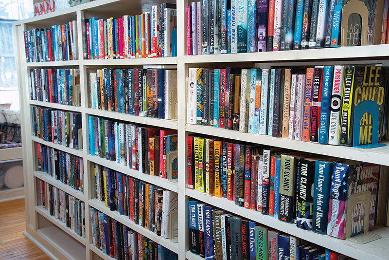 shelves filled with books at winhall memorial library